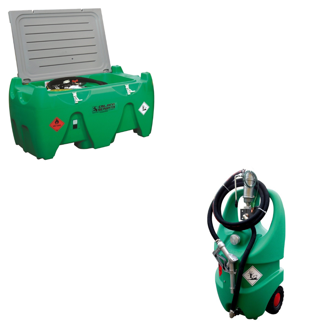 Cuves de petite capacité pour le stockage, le ravitaillement et la distribution d’essence